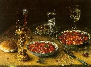 Osias Beert Still Life with Cherries Strawberries in China Bowls Germany oil painting artist